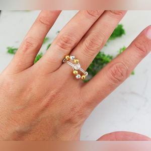 Handmade silver tone ring fidget custom size new